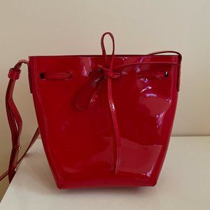 Mansur Gavriel Mini Patent Leather Bucket Bag - Red - One Size